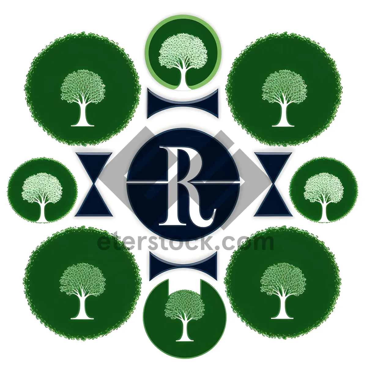 Picture of Web Eco Button Design: Recycling Leaf Icon Set