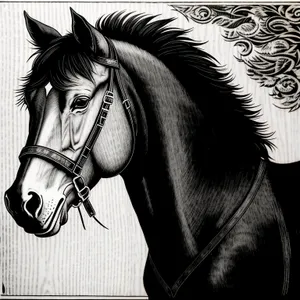 Stylish Equestrian Beauty with Seductive Black Halter