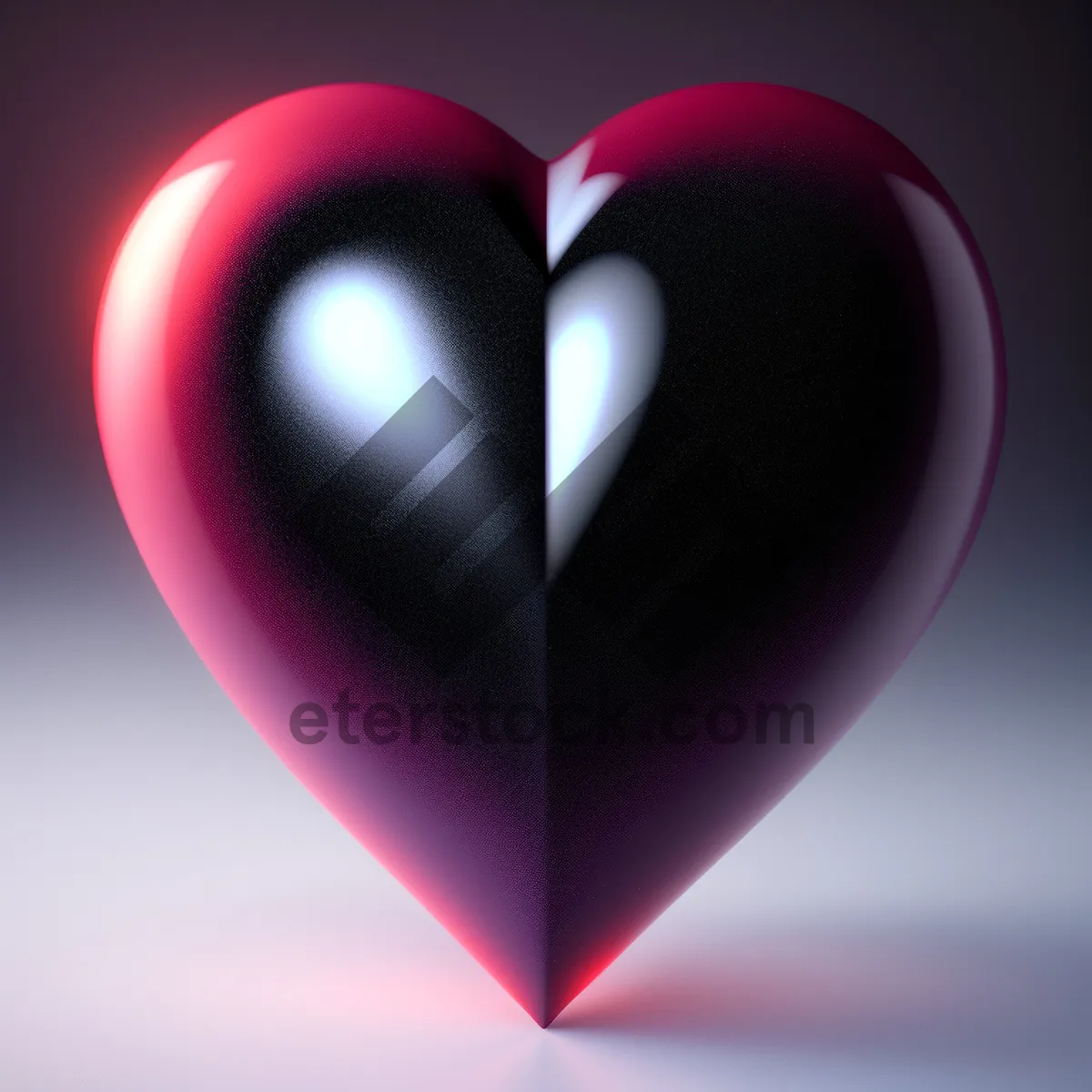 Picture of Glossy Heart Icon - Shiny Orange Love Symbol