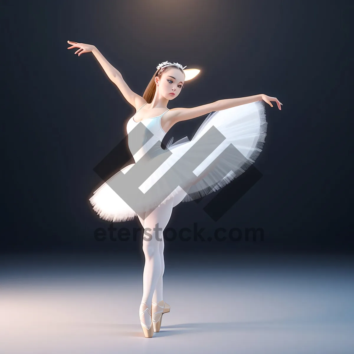 Picture of Graceful Ballet Dancer in Studio Pose