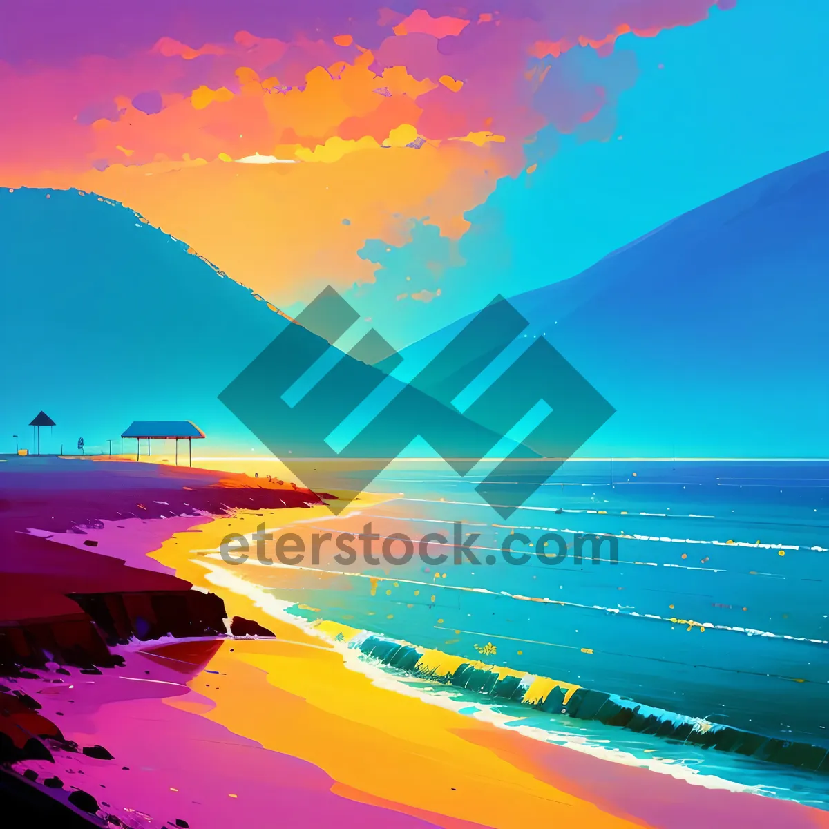 Picture of Vibrant Sunset over the Ocean