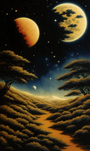Celestial Night Sky with Shining Stars