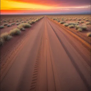 Sunset on the Desert Highway