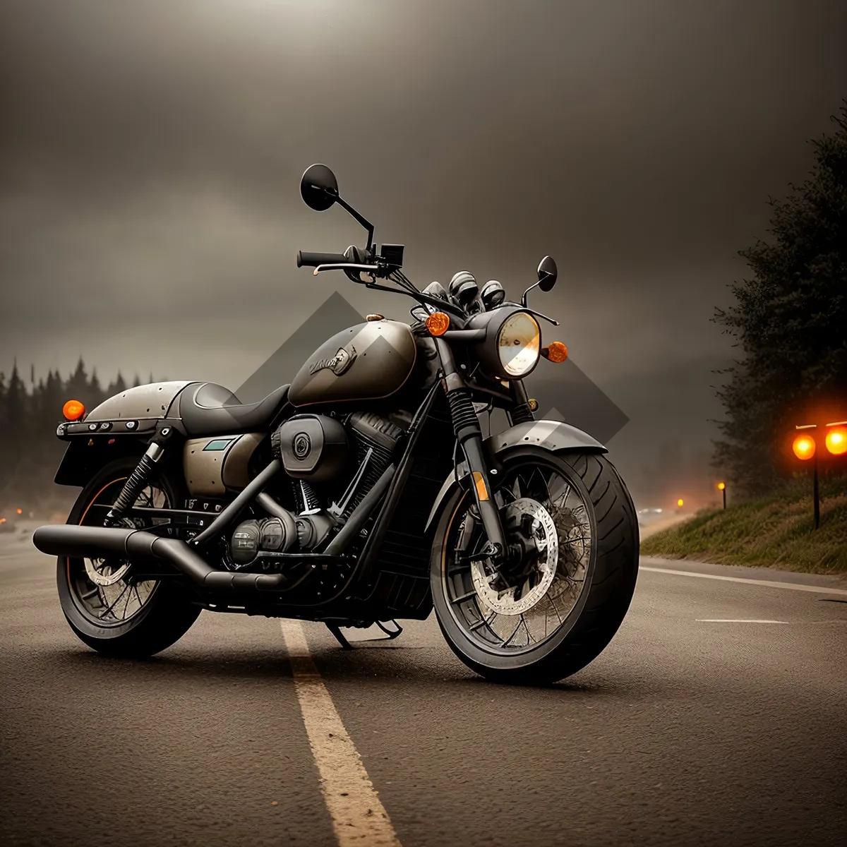 Picture of Speedy Motorbike on Open Road