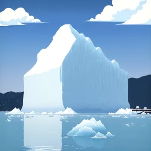 Snowy Glacier Sunset in Majestic Mountains