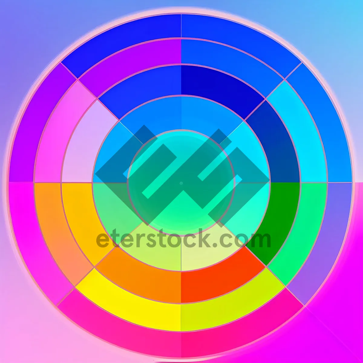 Picture of Vibrant Circle Swatch: Colorful Graphic Design Element