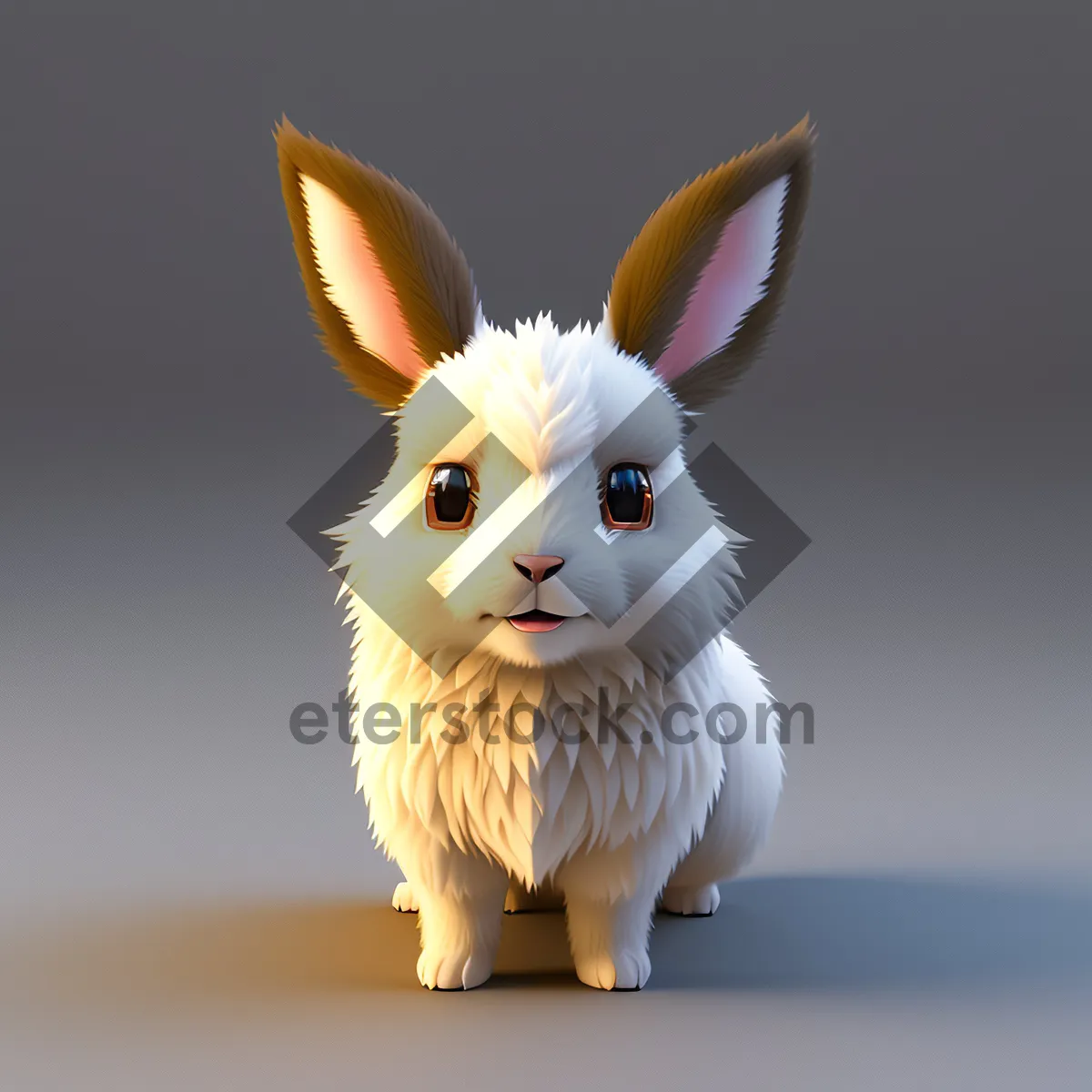 Picture of Fluffy Bunny with Cute Ears, Sitting Pet