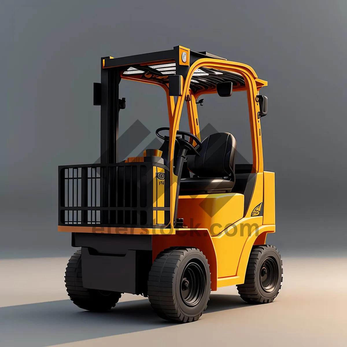 Picture of Yellow Heavy Duty Forklift with Cargo Bucket