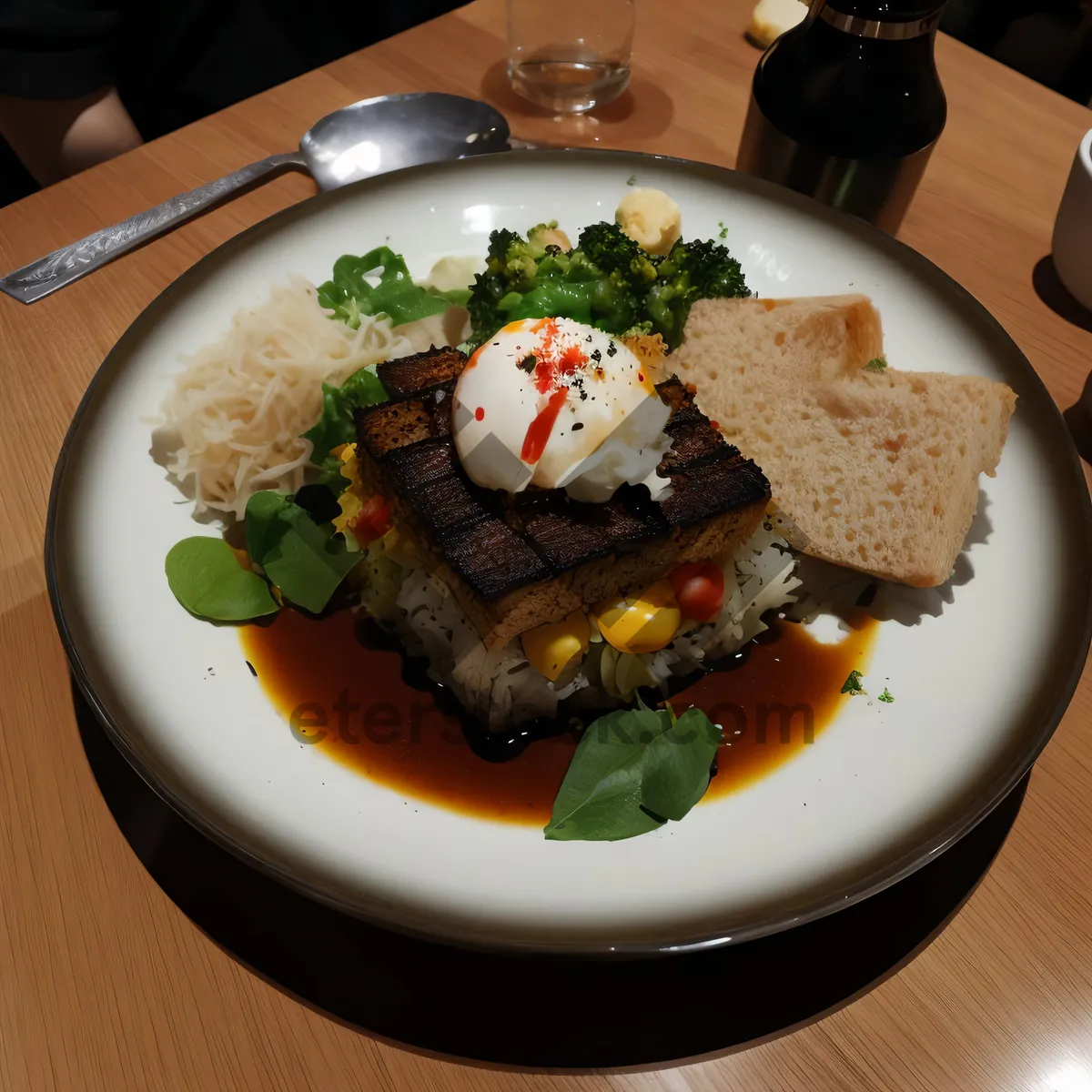 Picture of Fresh Gourmet Salad with Grilled Seafood and Vegetables