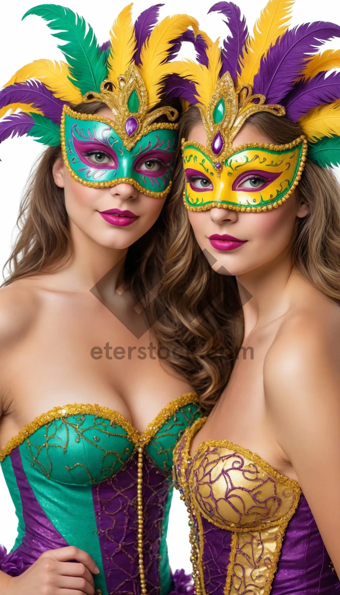 Picture of Sensual Venetian Lady Portrait with Stylish Mask