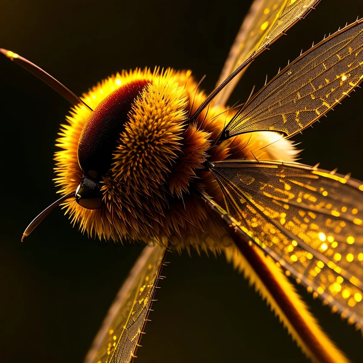 Picture of Lacewing on Yellow Flower