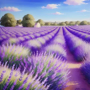 Vibrant Lavender Herb in Digital Space