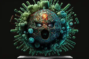 Light-based Digital Art - Colorful Virus Microorganism Texture