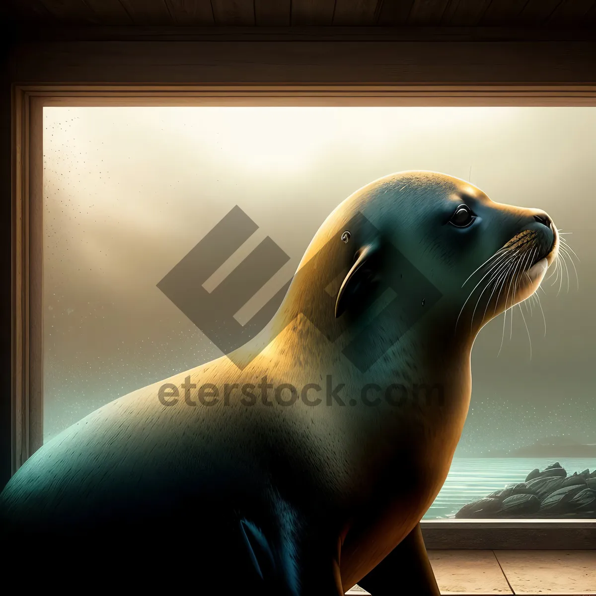 Picture of Playful Arctic Sea Lion on Beach