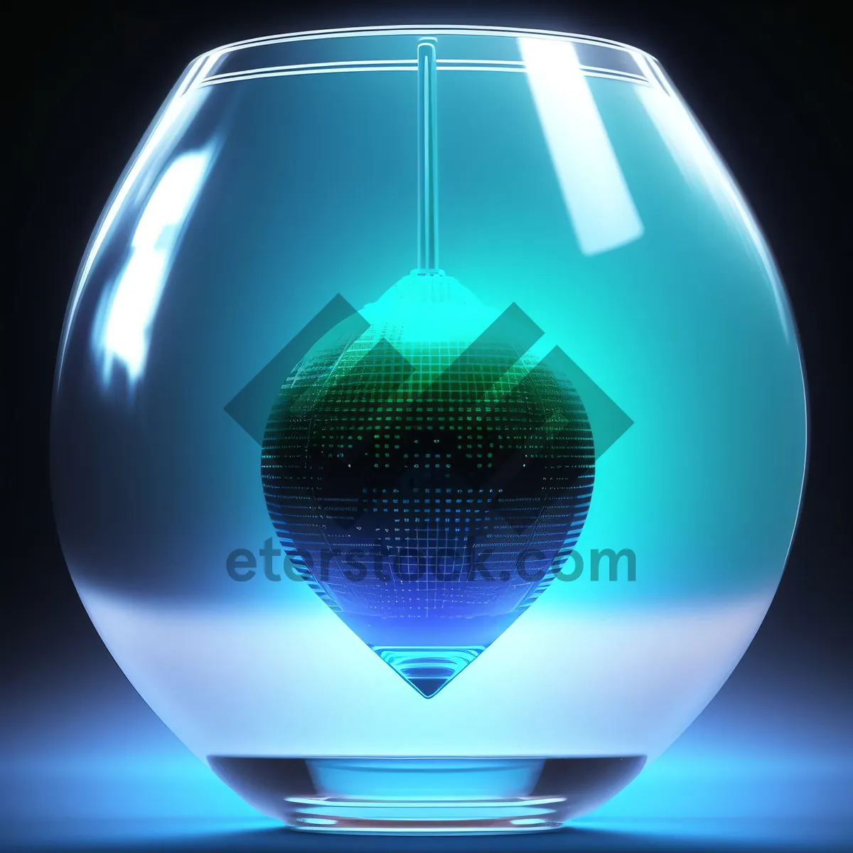Picture of Glossy 3D Button Design with Grid Reflection.