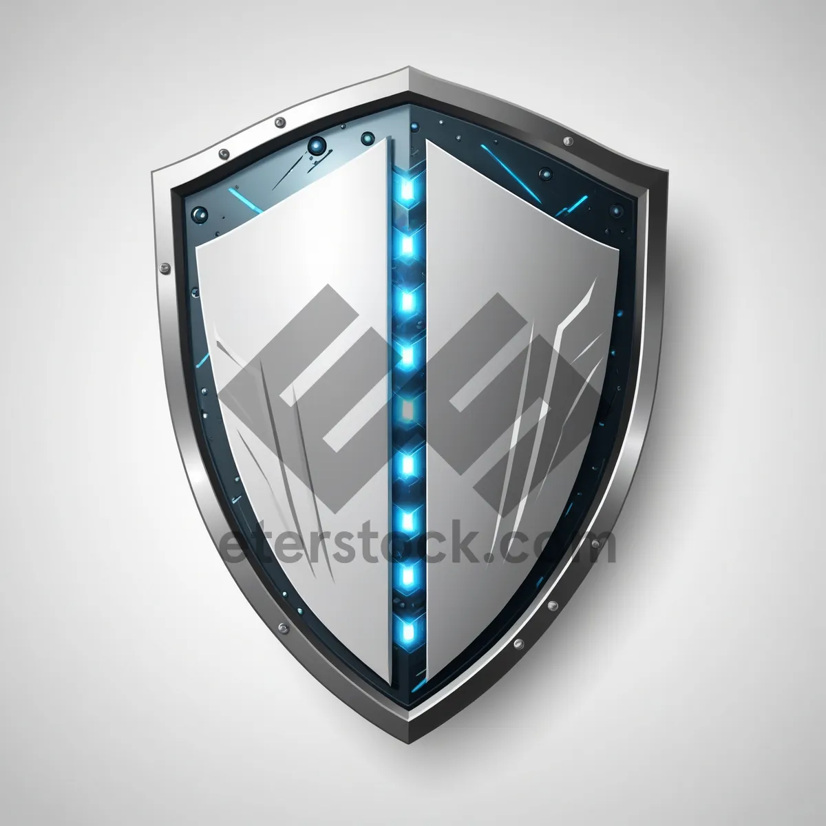 Picture of Graphic design emblem with shiny metal shield