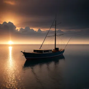 Serenity at Sea: Beautiful Sunset Sailing
