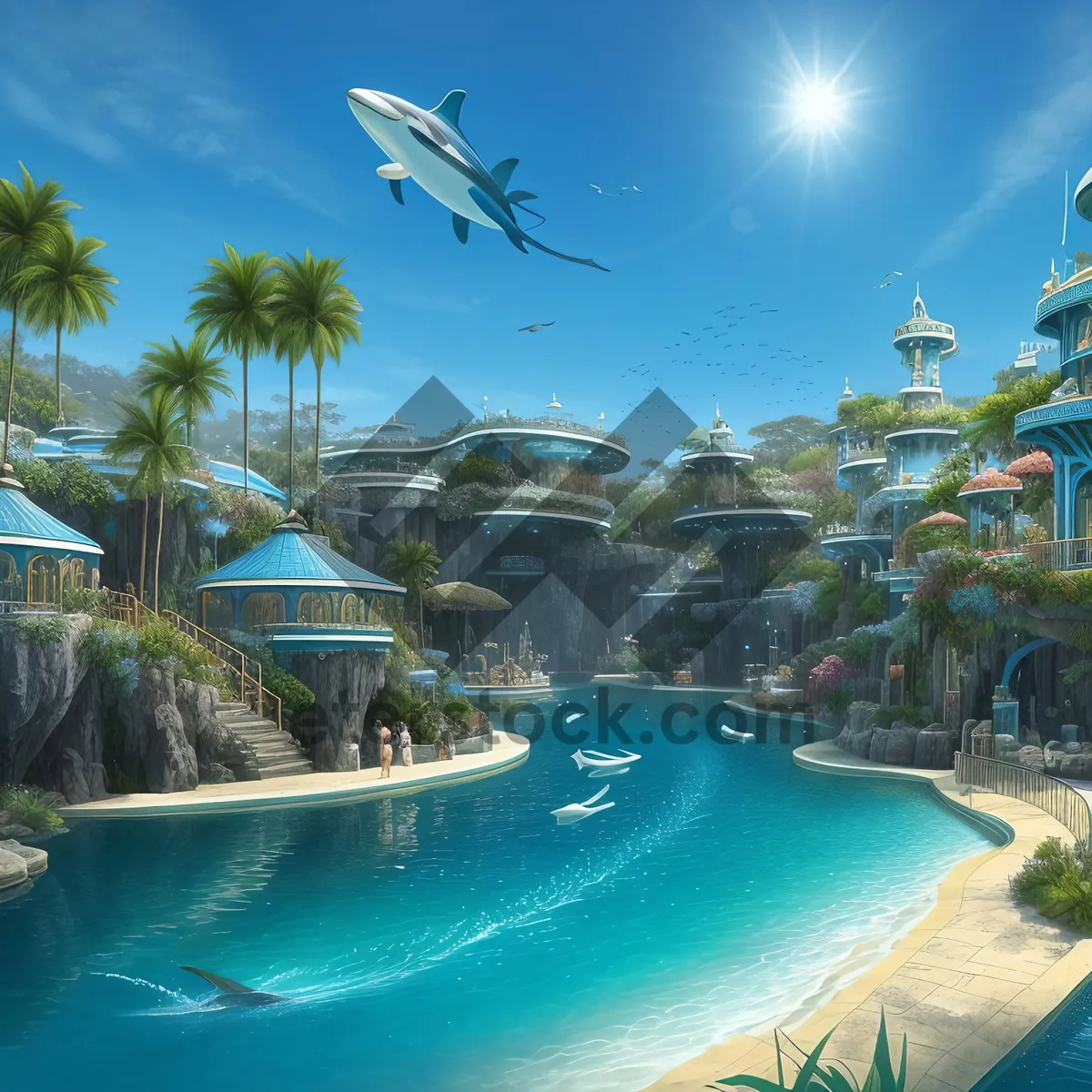 Picture of Exotic Palm Paradise by the Ocean