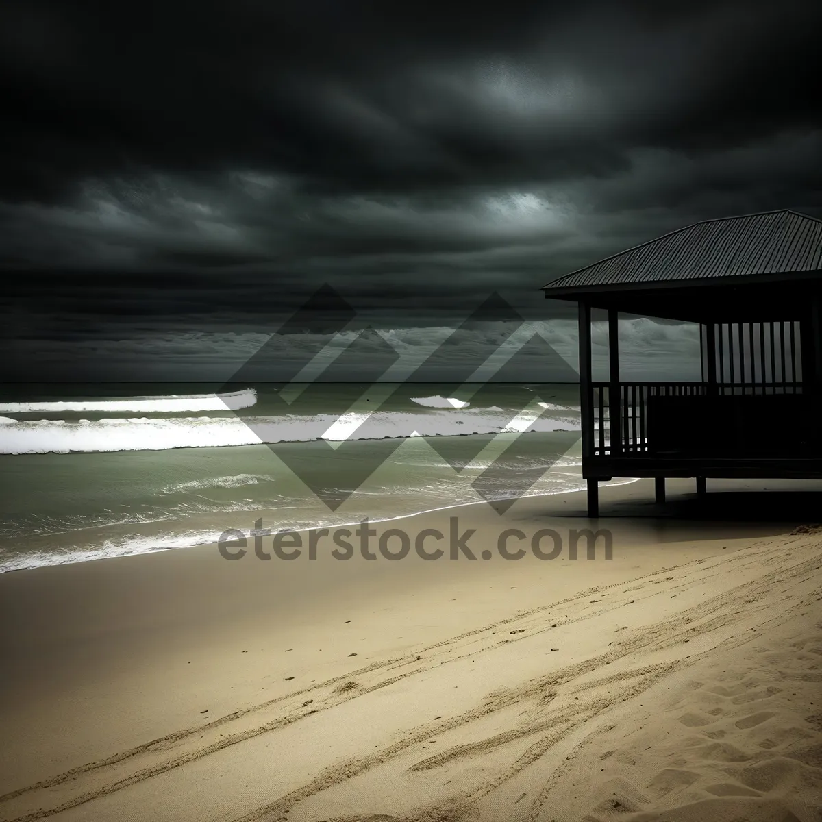 Picture of Serene Sunset: Pier by the Ocean