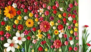 Bright Yellow Pink Flower Bouquet in Garden