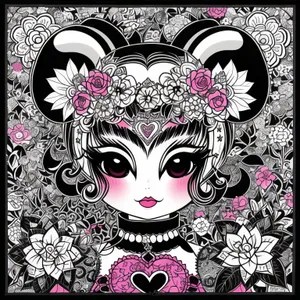 Floral cartoon design clip art drawing