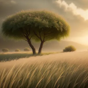Serene Summer Sky Over Wheat Field