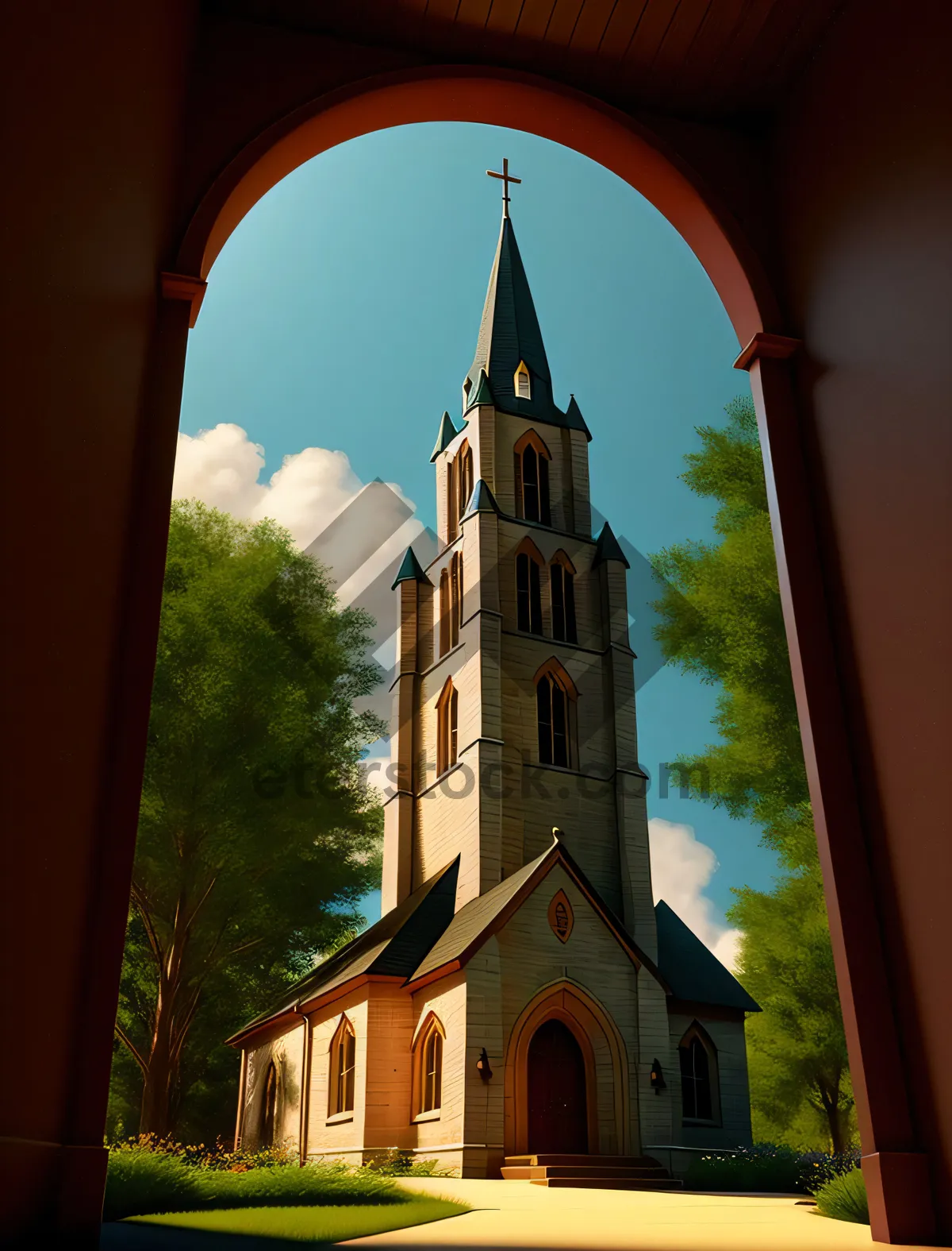 Picture of Old Cathedral Bell Tower - Historic Landmark