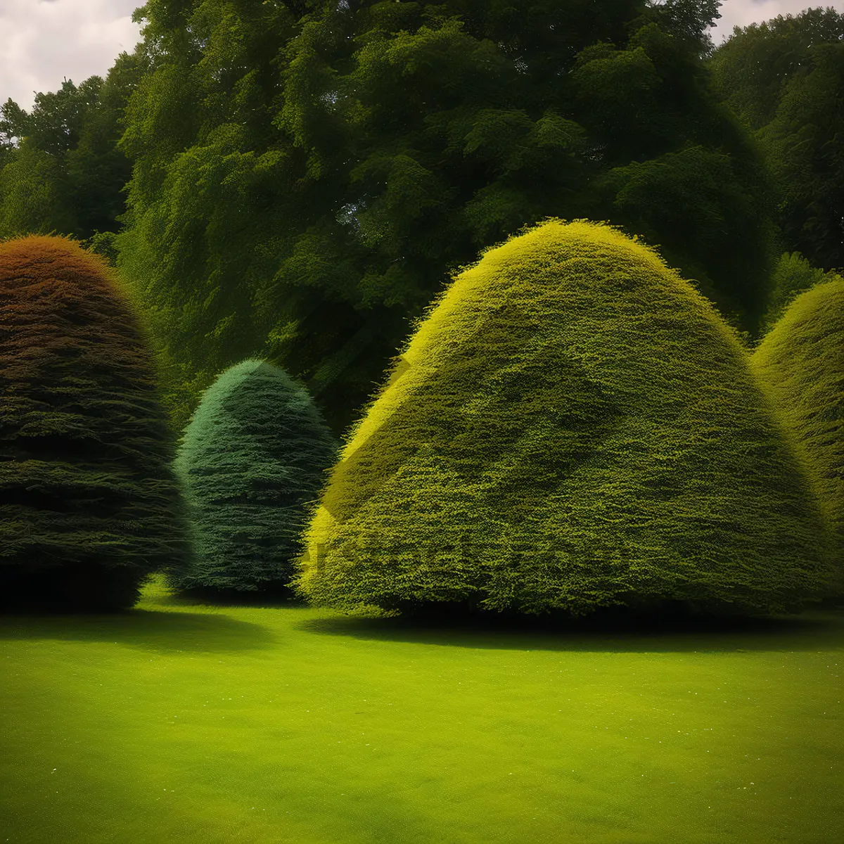 Picture of Woolen threads blending with lush greenery