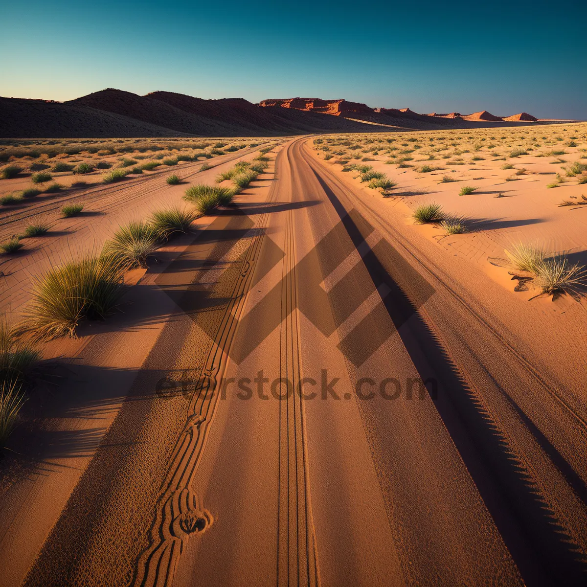 Picture of Endless Dune Road: Majestic Desert Landscape