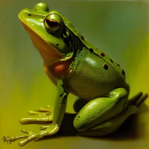 Bulging Orange Eyed Tree Frog