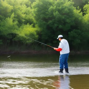 Active Golfer Enjoying Waterfront Golfing Experience