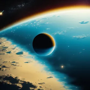Galactic night sky with shining moon and stars