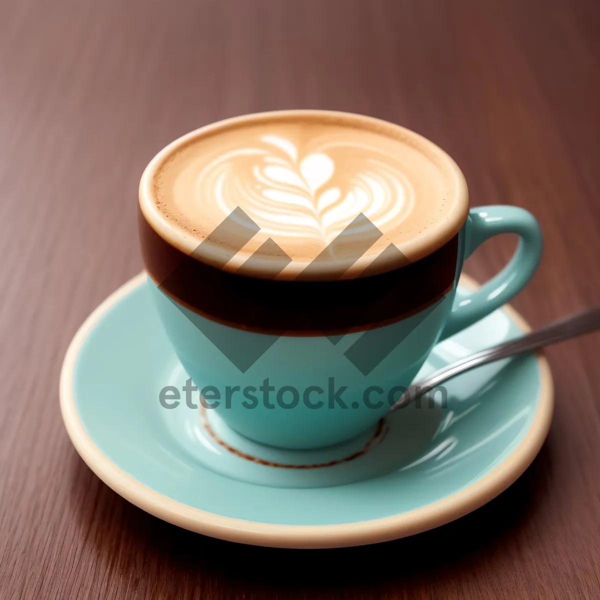 Picture of Cup of Aromatic Espresso on Saucer