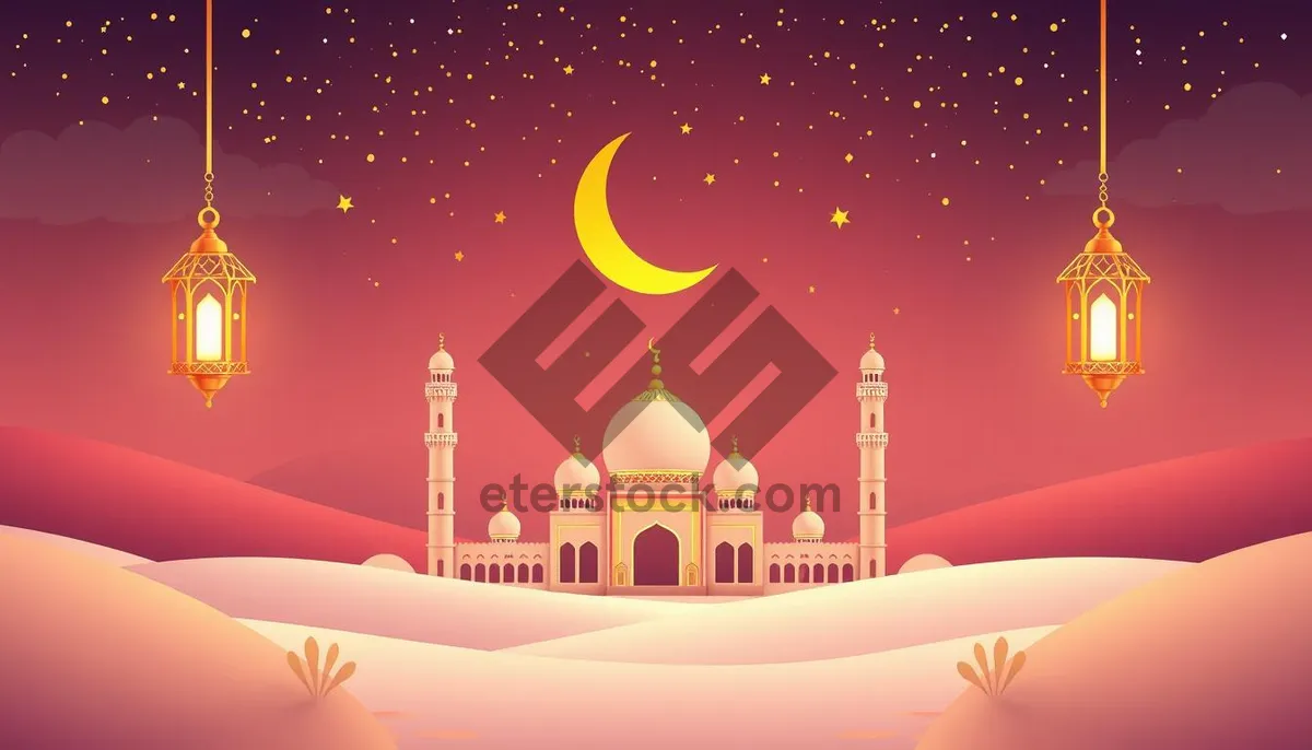 Picture of Moonlit Mosque in Winter Wonderland Celebration