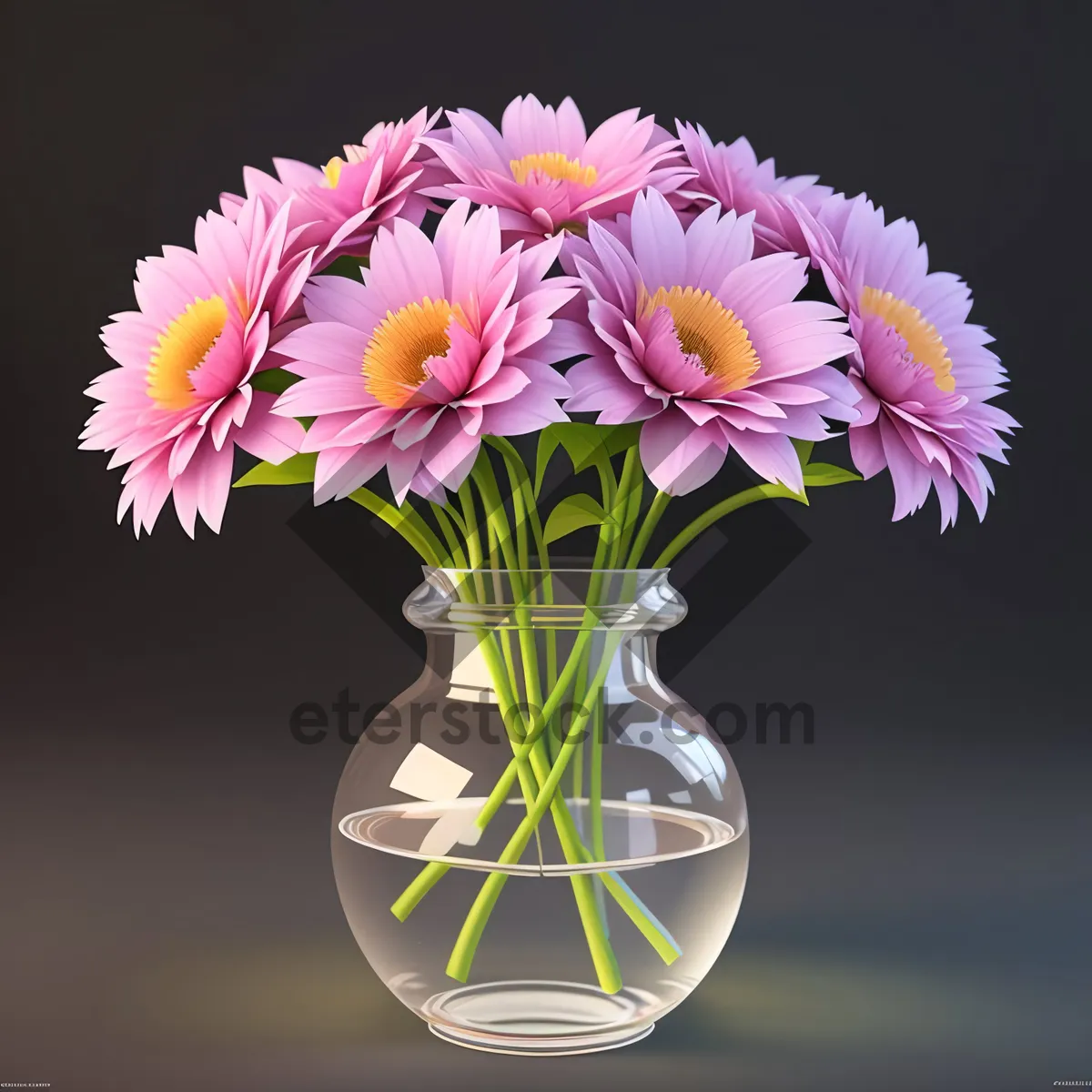 Picture of Colorful Spring Bouquet in Pink Vase
