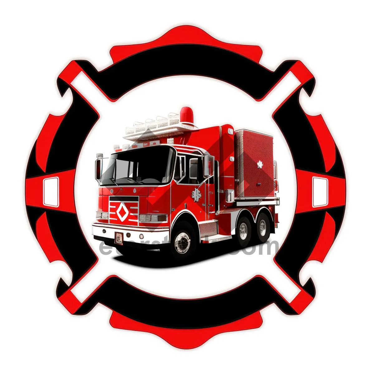 Picture of Fire Station Icon - Facility Symbol in 3D