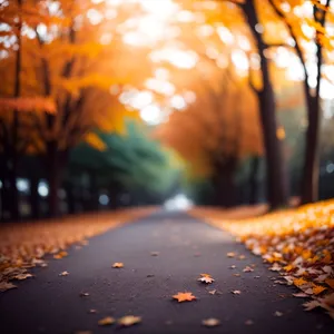 Golden Sunset Avenue under Autumn Sky