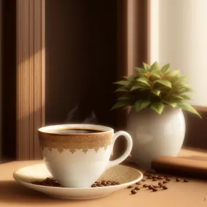 Morning Brew: Hot Coffee in Elegant China Saucer