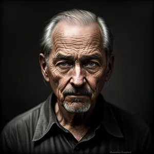 Serious elderly man with captivating gaze