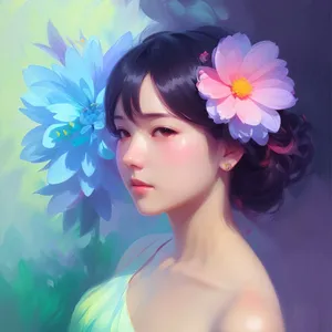 Flower-haired Fashionista - Sensual & Stylish Portrait