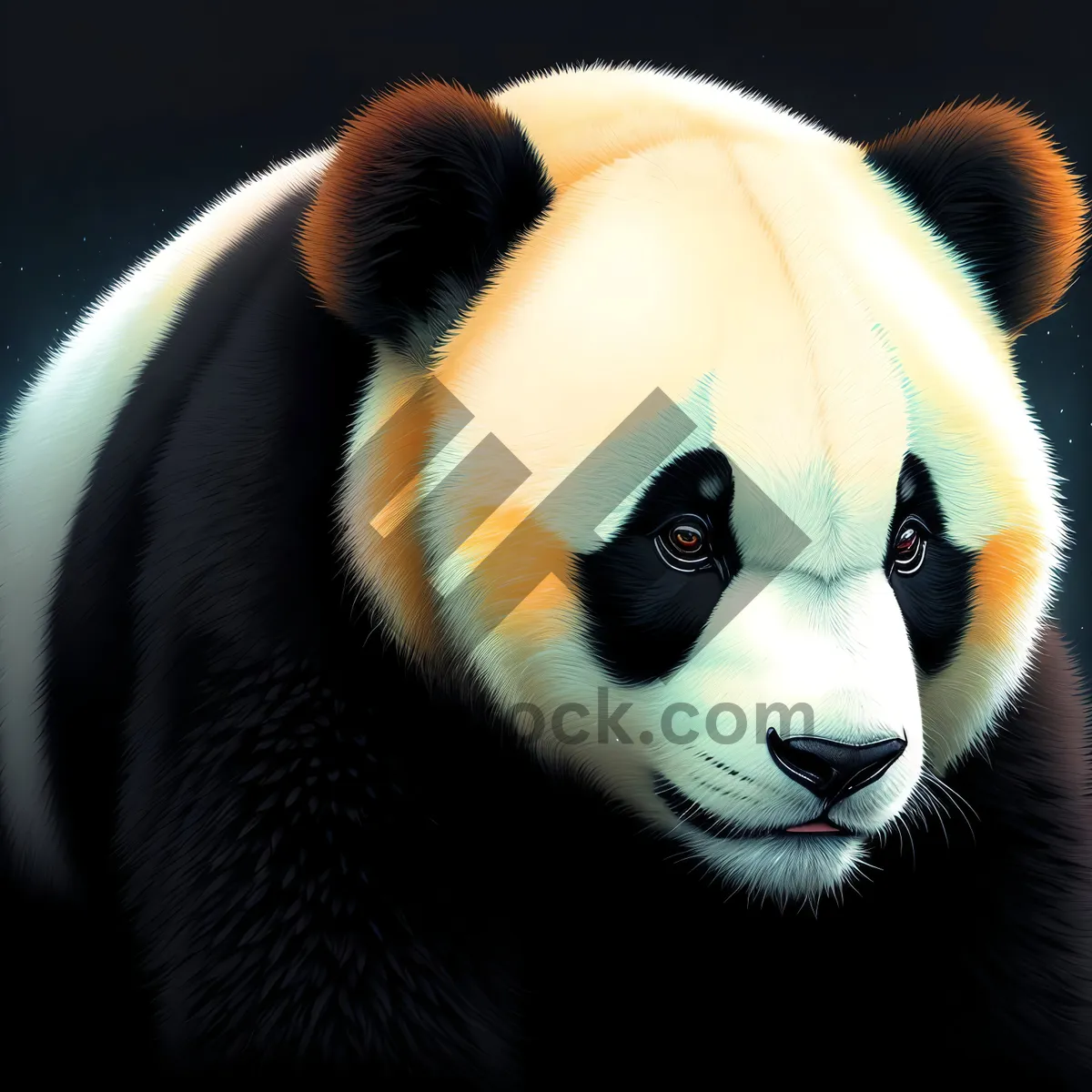 Picture of Adorable Giant Panda with Piercing Black Eyes