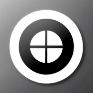 Glossy Black 3D Circle Button Icon