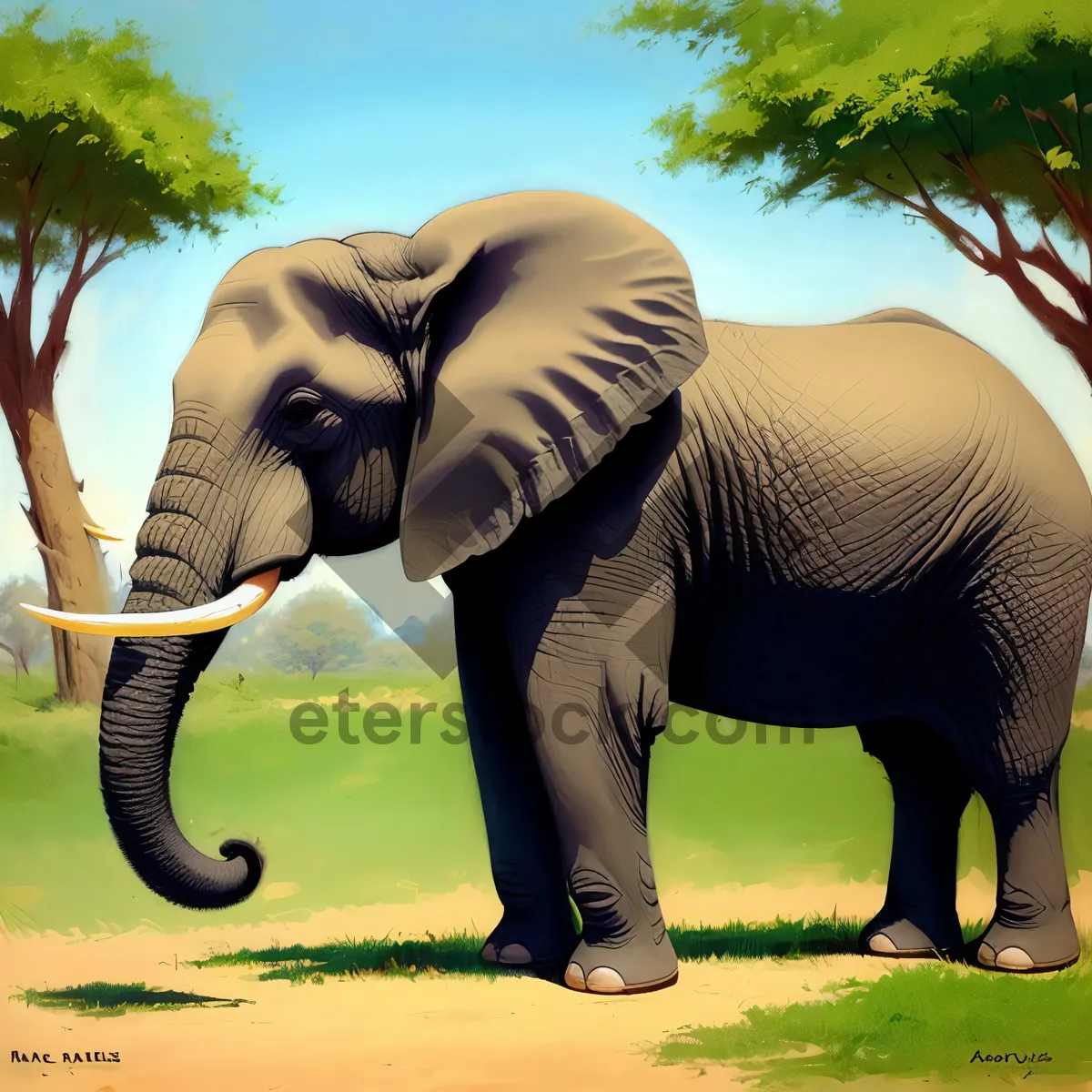 Picture of South African Bull Elephant roaming in the Wildlife Park