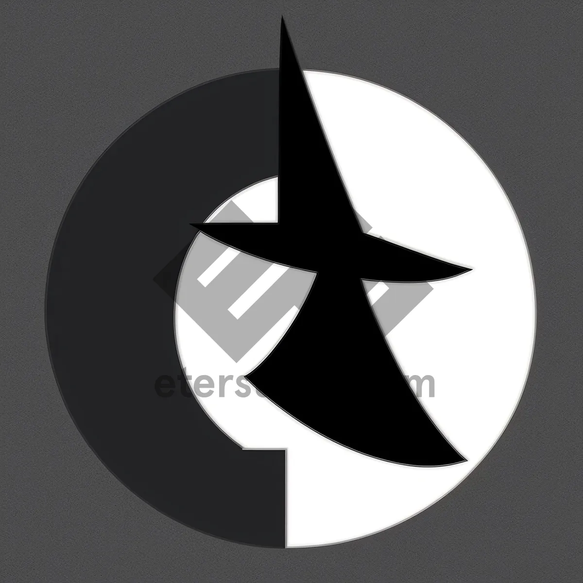 Picture of Shiny Black Round Star Icon Design