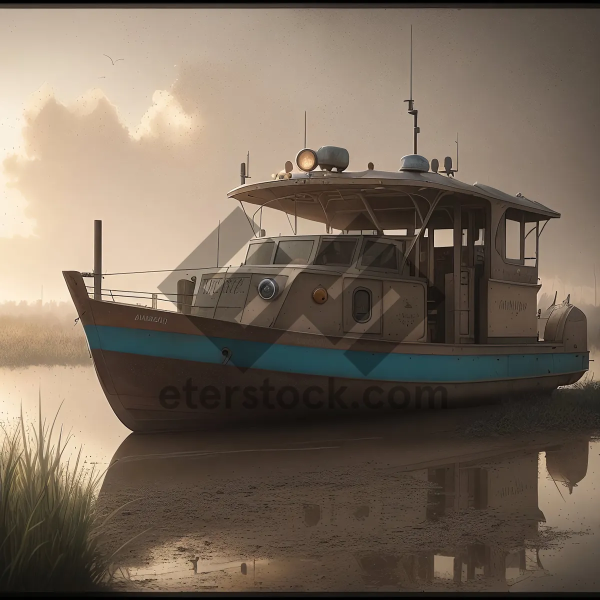 Picture of Marina Bay fishing boat on calm ocean waters