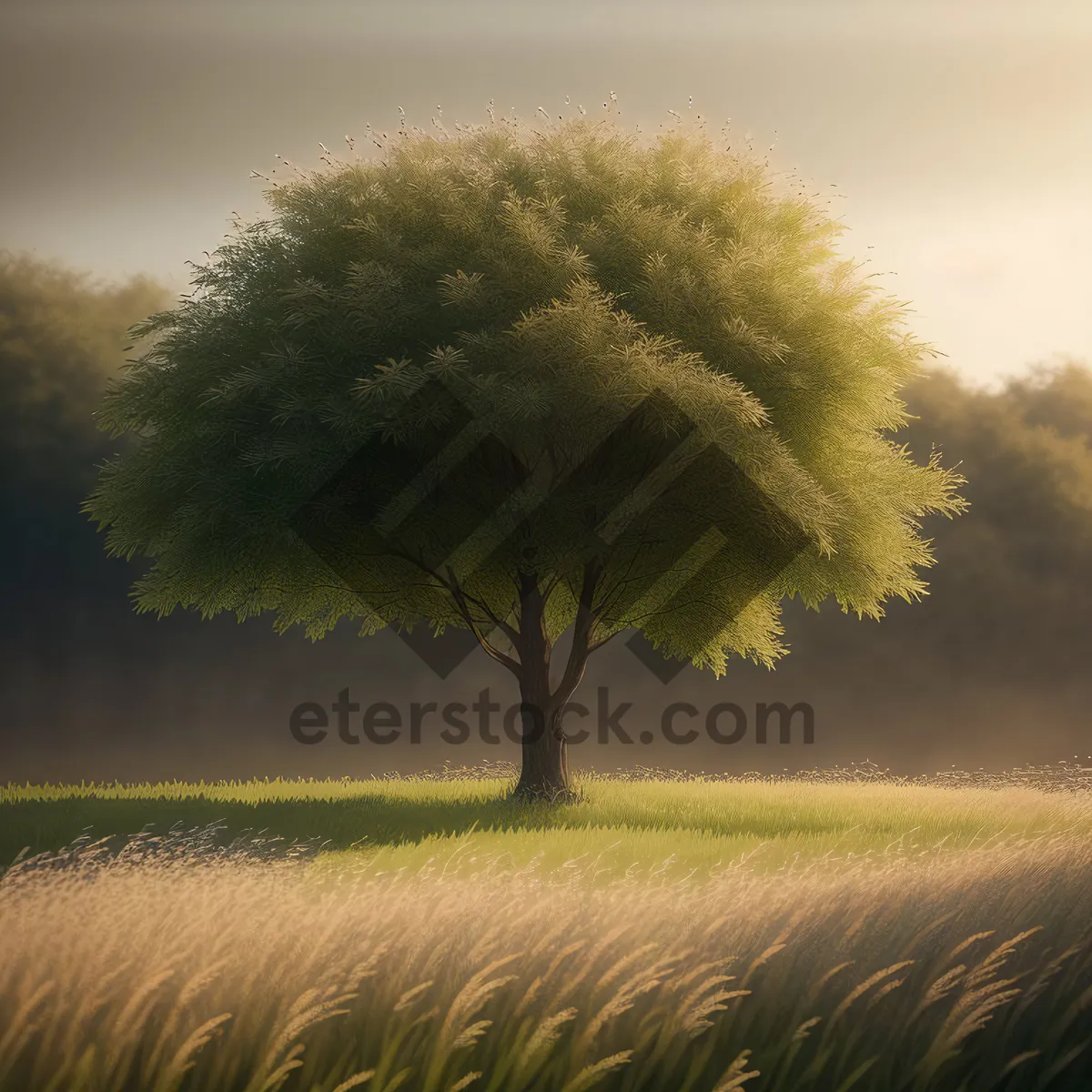 Picture of Serene Summer Sky over Vibrant Rapeseed Meadow