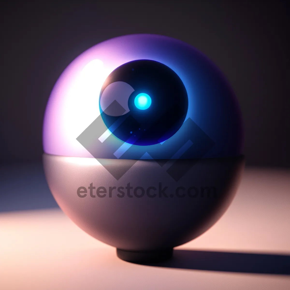 Picture of Glossy Glass Button Icon with 3D Sphere