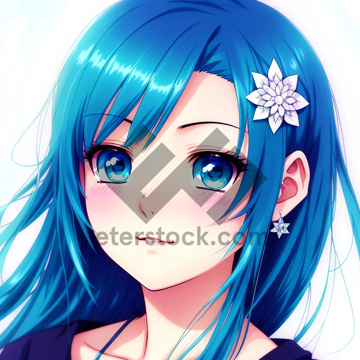 Picture of Beautiful Cartoon Model with Fashionable Hairdo