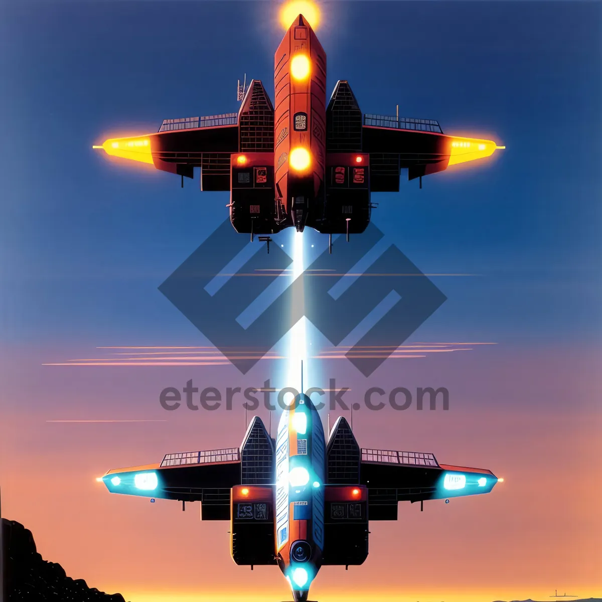 Picture of Sky-Flying Jet: Afterburner Apparatus for High-Flying Airplane.