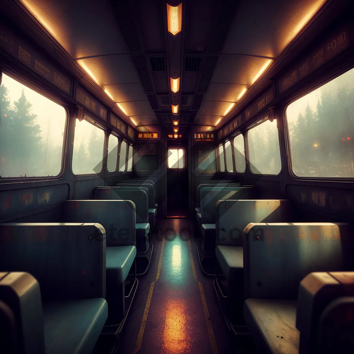 Picture of Modern Empty Car Seat Inside Urban Transportation